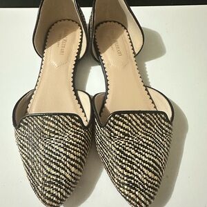 Isaac Mizrahi Black and Tan Patterned Loafers